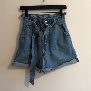 H&M High-Waisted Paper Bag Shorts